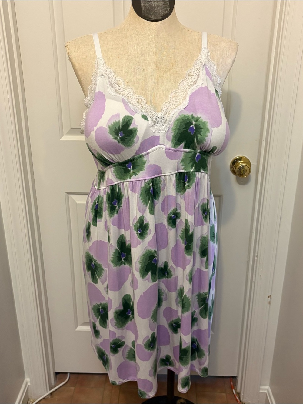 Knix White Purple Floral Lingerie Nightgown Women’s Plus Size XXXL
